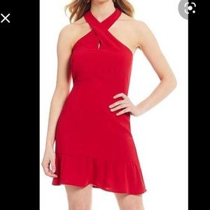 Sugar Lips Vinni Crossover Halter Neck Flounce Dress NWT